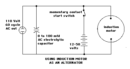 Using induction motor as an alternator